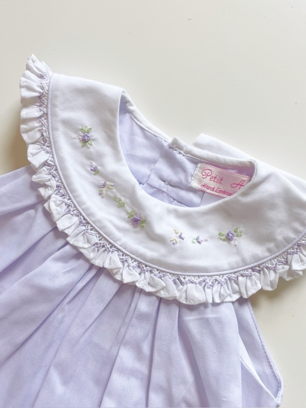 Petit Ami 2014 Lavender Hand Embroidered Collar Sleeveless Dress | 3-6m